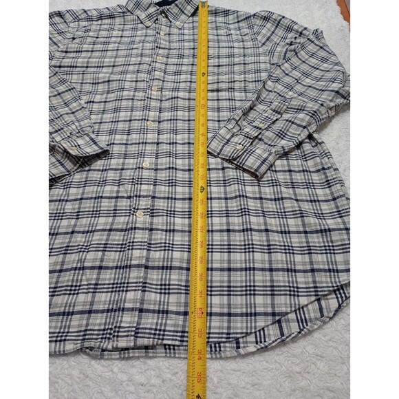 Chaps Shirt Men's XLT/TGL   Gray-black-white Plaid Long Sleeve Button Up - Picture 2 of 11